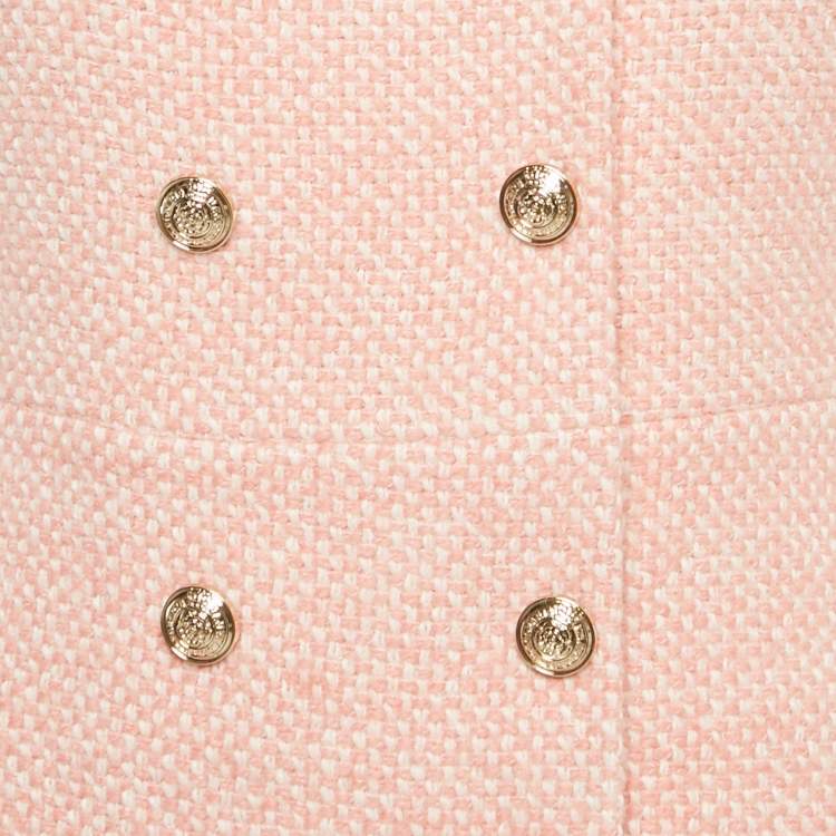 Pre Owned Maje Pink Tweed Rirosila Mini Dress M