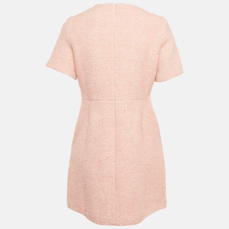 Pre Owned Maje Pink Tweed Rirosila Mini Dress M
