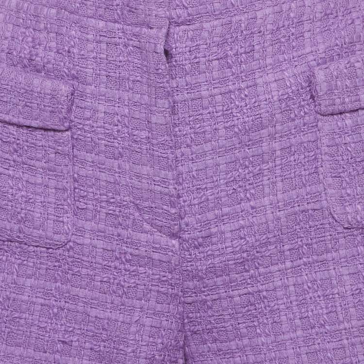 Pre Owned Maje Purple Tweed Shorts M