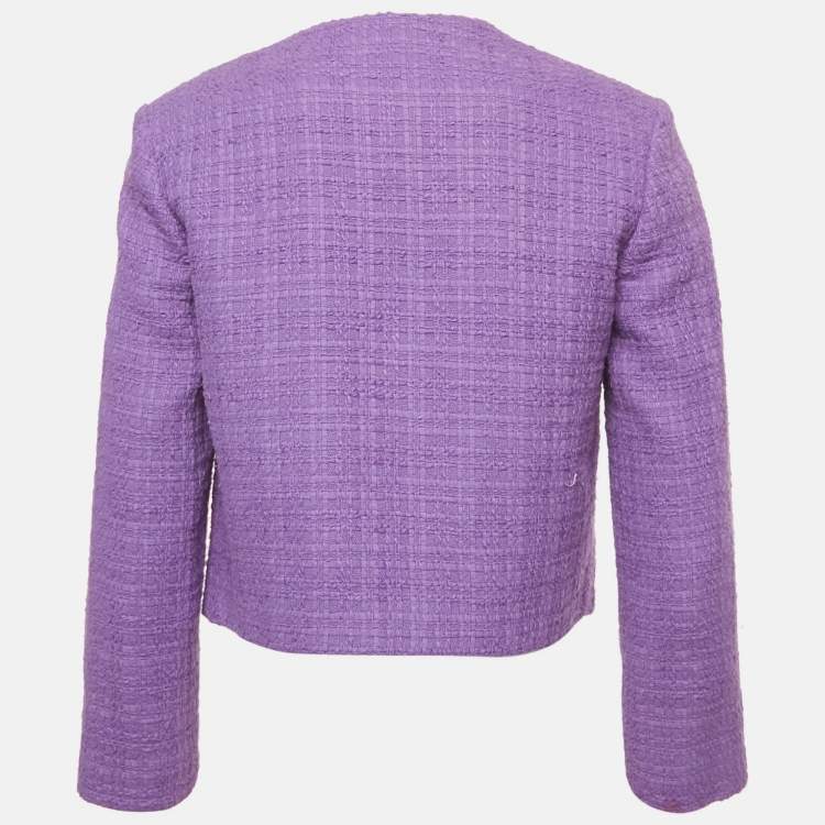 Pre Owned Maje Purple Tweed Jacket XS