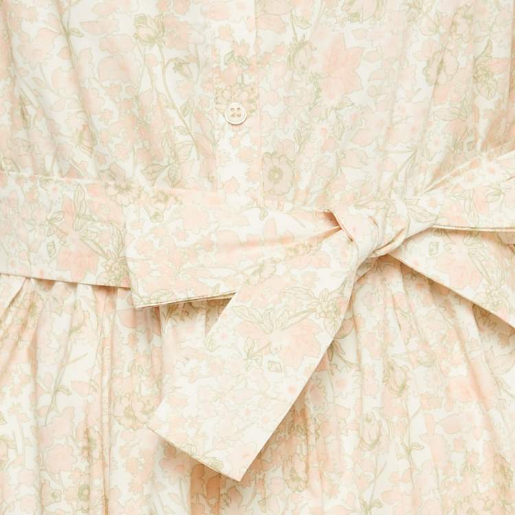 Pre Owned Maje Pink Floral Print Cotton Belted Rebelia Mini Dress S