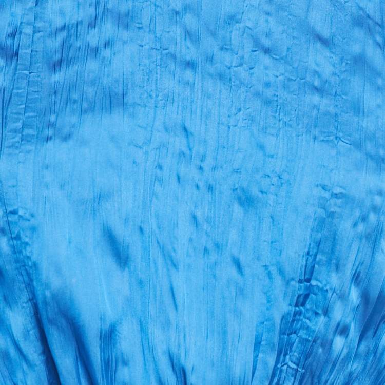 Pre Owned Maje Blue Crepe Lace Trimmed Top and Skirt Set M/S