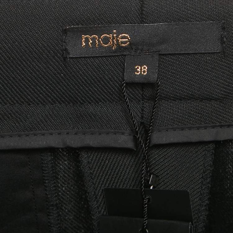 Pre Owned Maje Black Gabardine Tailored Trousers M