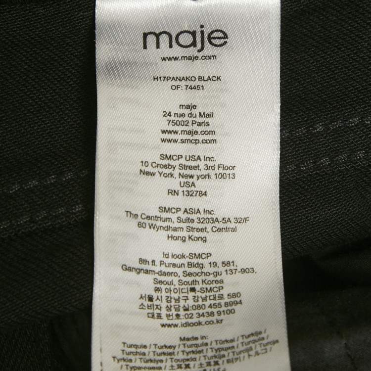 Pre Owned Maje Black Denim Raw Edge Jeans S Waist 26"