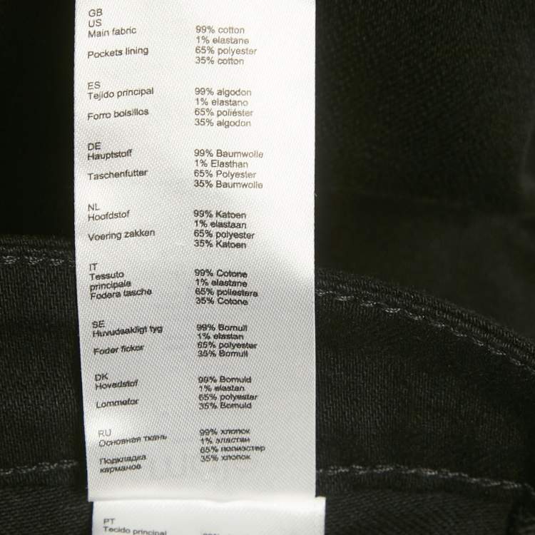 Pre Owned Maje Black Denim Raw Edge Jeans S Waist 26"