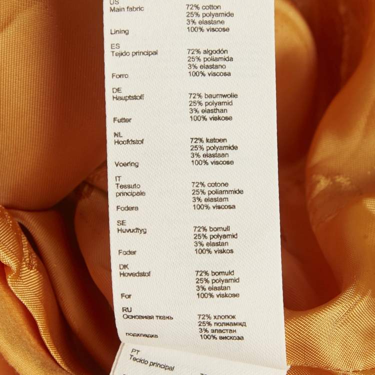 مملوكة مسبقًا Maje Orange Cotton Embellished Openwork Tailored Dress S