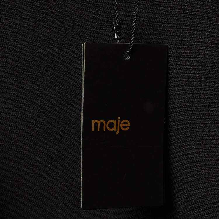 Pre Owned Maje Black Crepe Jipa Pencil Skirt M