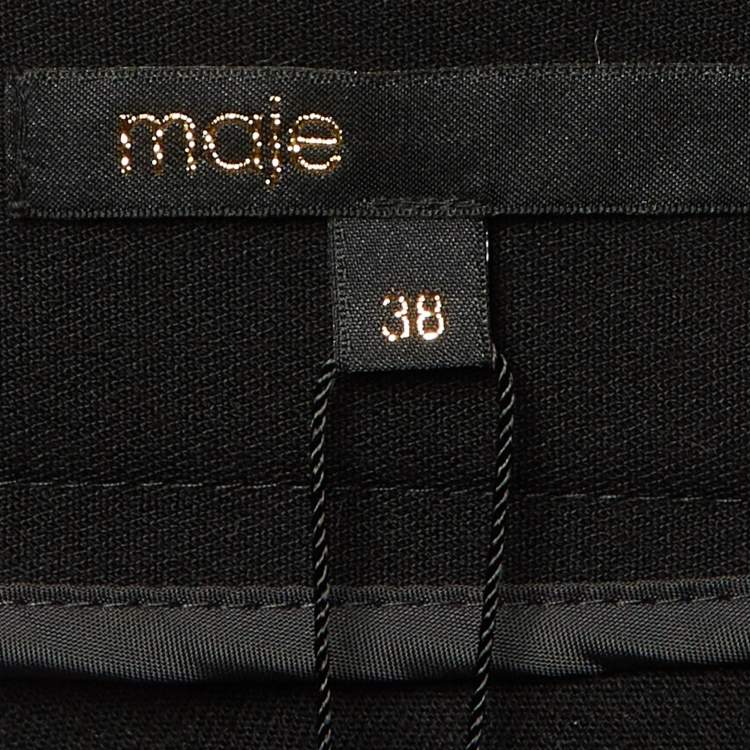 Pre Owned Maje Black Crepe Jipa Pencil Skirt M