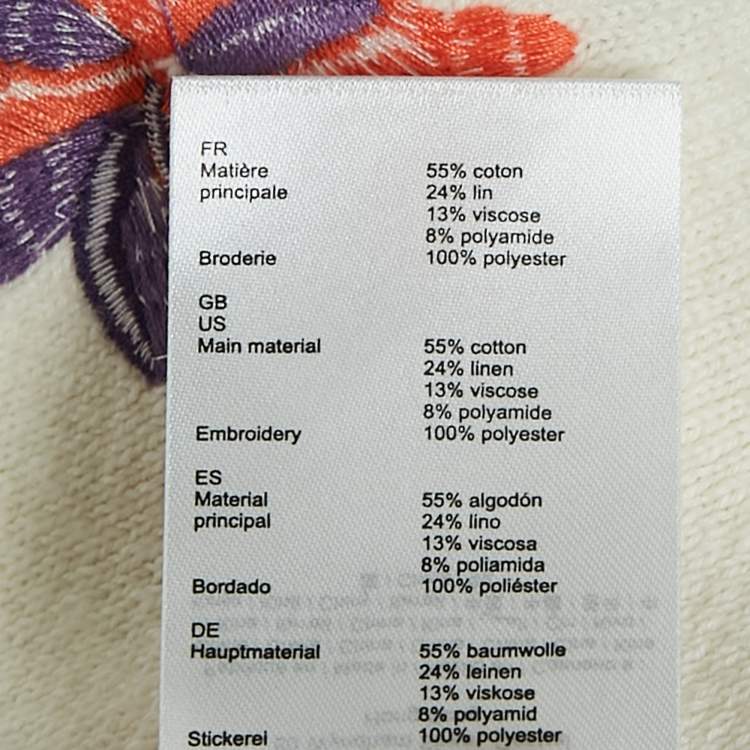 Pre Owned Maje White Floral Embroidered Stretch Knit Cardigan S