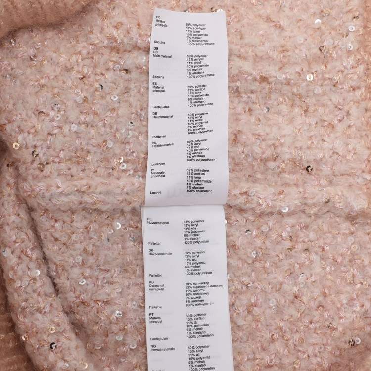 مملوكة مسبقًا Maje Pink Sequins and Knit Sweater M