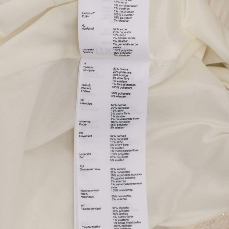 مملوكة مسبقًا Maje Cream/Silver Tweed Dress M