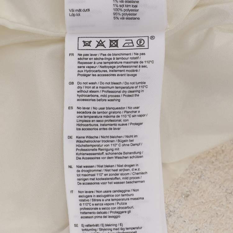 مملوكة مسبقًا Maje Cream/Silver Tweed Dress M