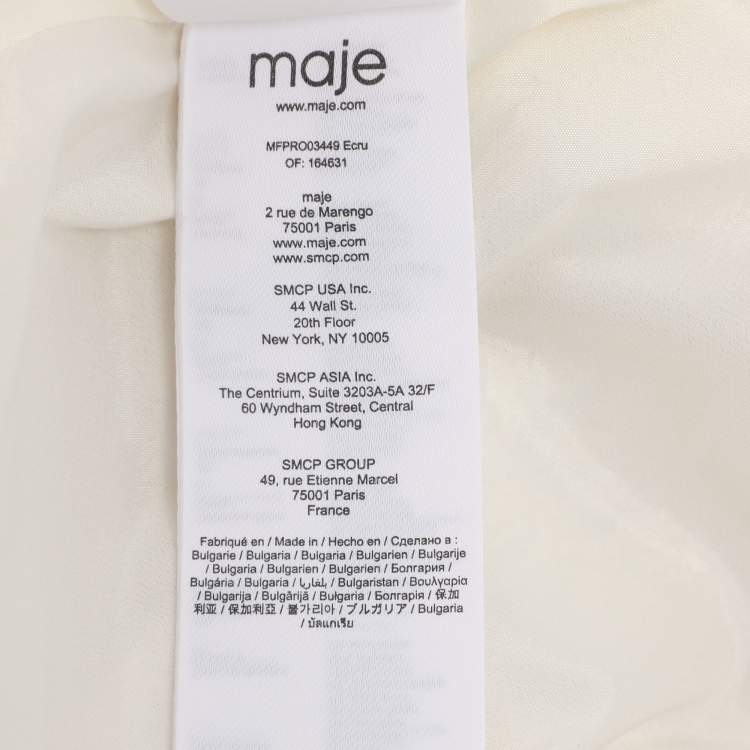 مملوكة مسبقًا Maje Cream/Silver Tweed Dress M