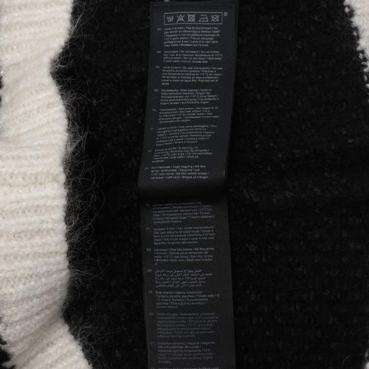 مملوكة مسبقًا Maje Black/White Knit Wool Button Front Sweater L