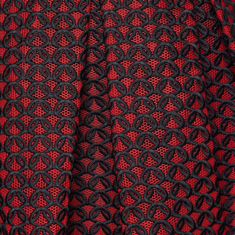 Pre Owned Maje Rouje Embroidered Mesh Juliette Flared Skirt S