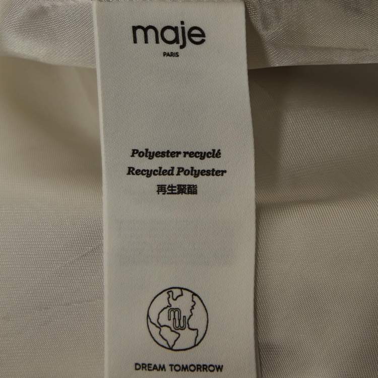 Pre Owned Maje Beige Wool Blend Single Breasted Pants Suit S