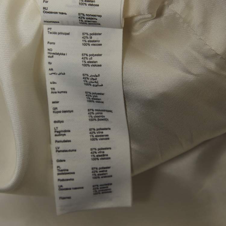 Pre Owned Maje Beige Wool Blend Single Breasted Pants Suit S