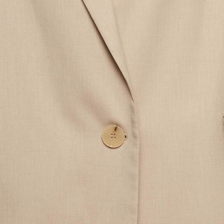 Pre Owned Maje Beige Wool Blend Single Breasted Pants Suit S
