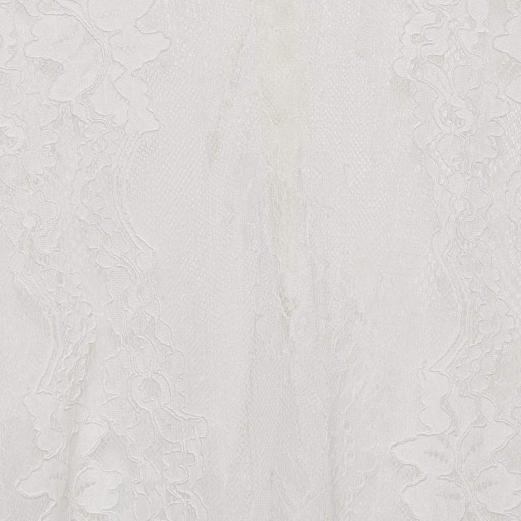 Pre Owned Maje White Lace Long Sleeves Blouse L
