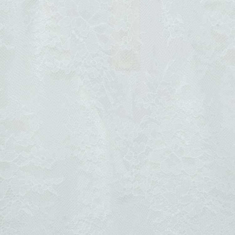 Pre Owned Maje White Floral Lace Semi Sheer Top S