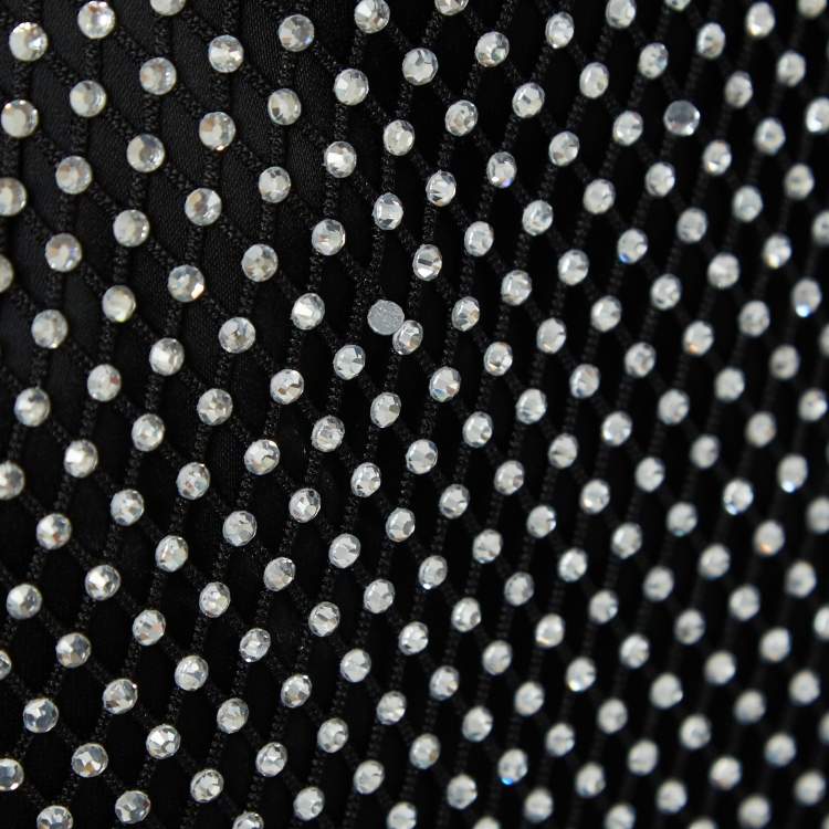 Pre Owned Maje Black Mesh Embellished Midi Dress M