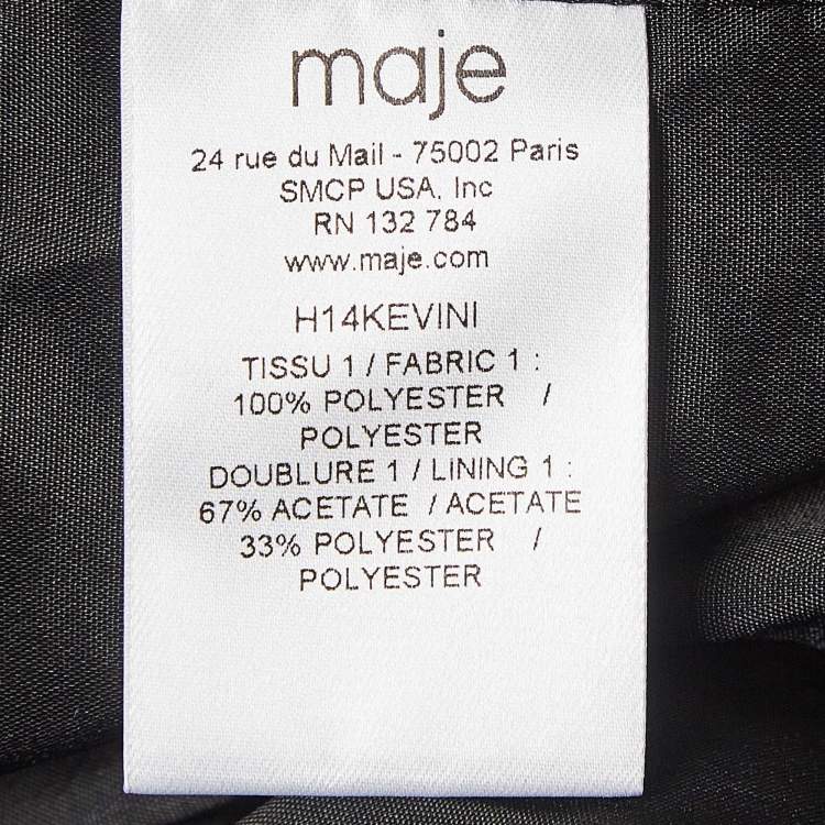 Pre Owned Maje Black Sequin Cropped Jacket S