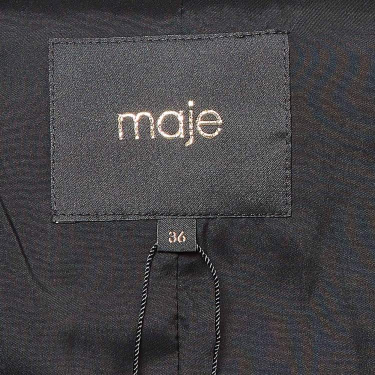 Pre Owned Maje Black Sequin Cropped Jacket S