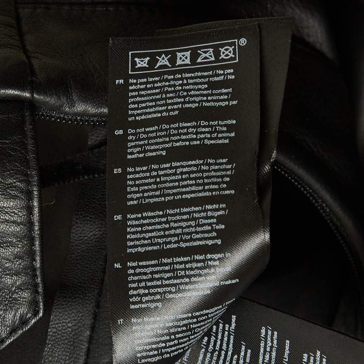 Pre Owned Maje Black Leather Pleated Mini Skirt L