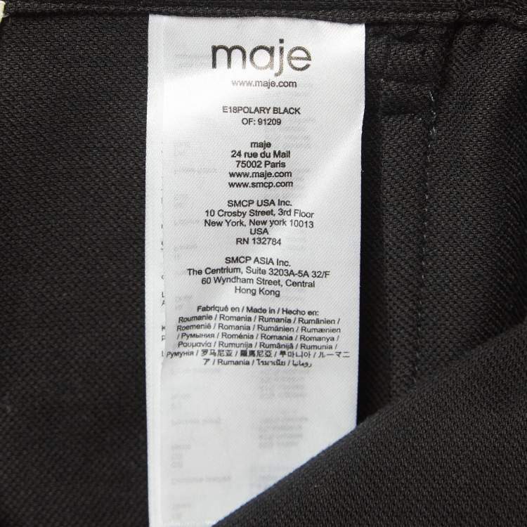 Pre Owned Maje Black Cotton Polaris Wide Leg Crop Trousers XS