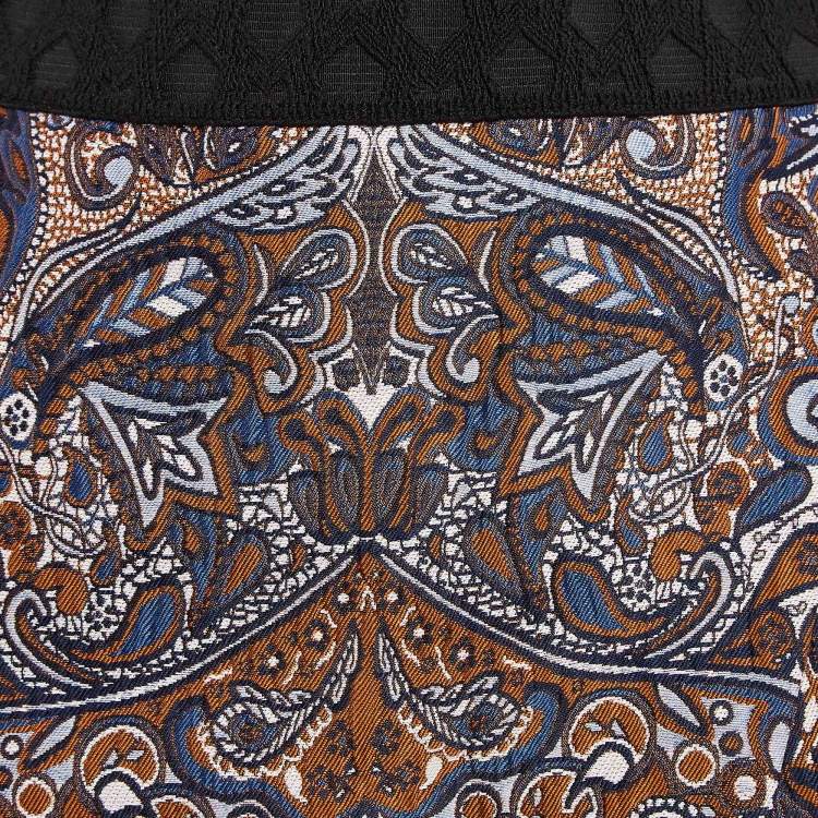 Pre Owned Maje Multicolor Imane Paisley Jacquard Skort M