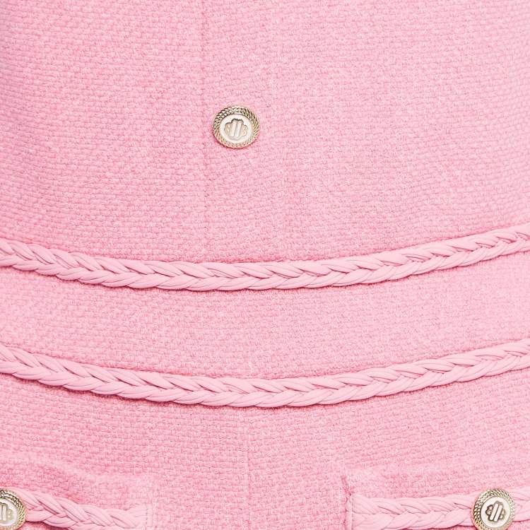 Pre Owned Maje Pink Tweed Shoulder Strap Jumpsuit S