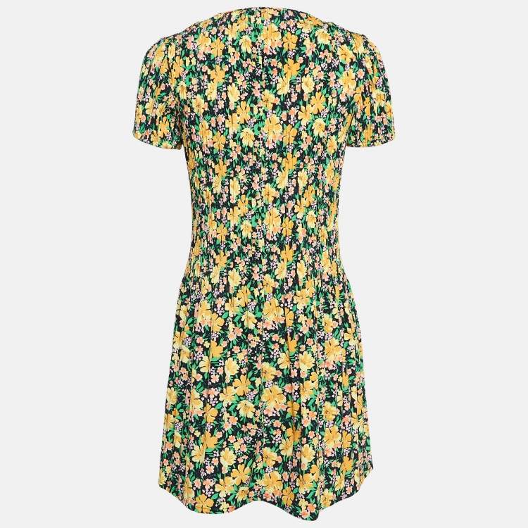 Maje Flower Print Cotton good Belted Mini Dress