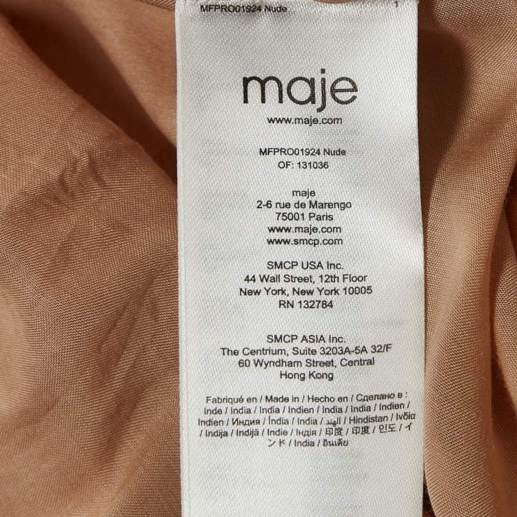 Pre Owned Maje Beige Risotype Tie-Dye Crepe Asymmetric Midi Dress One Size