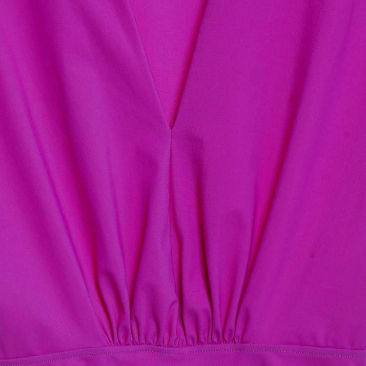 Pre Owned Maje Pink Jersey Plunging Neck Tilio Bodysuit L