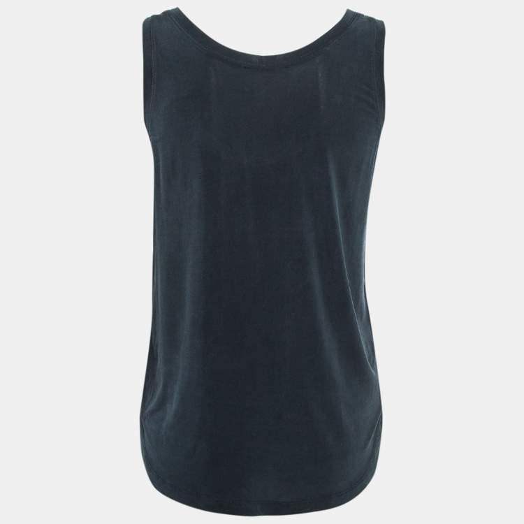 Pre Owned Maje Black Jersey Tableau Tank Top M