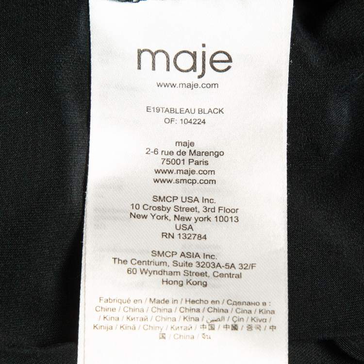 Pre Owned Maje Black Jersey Tableau Tank Top M
