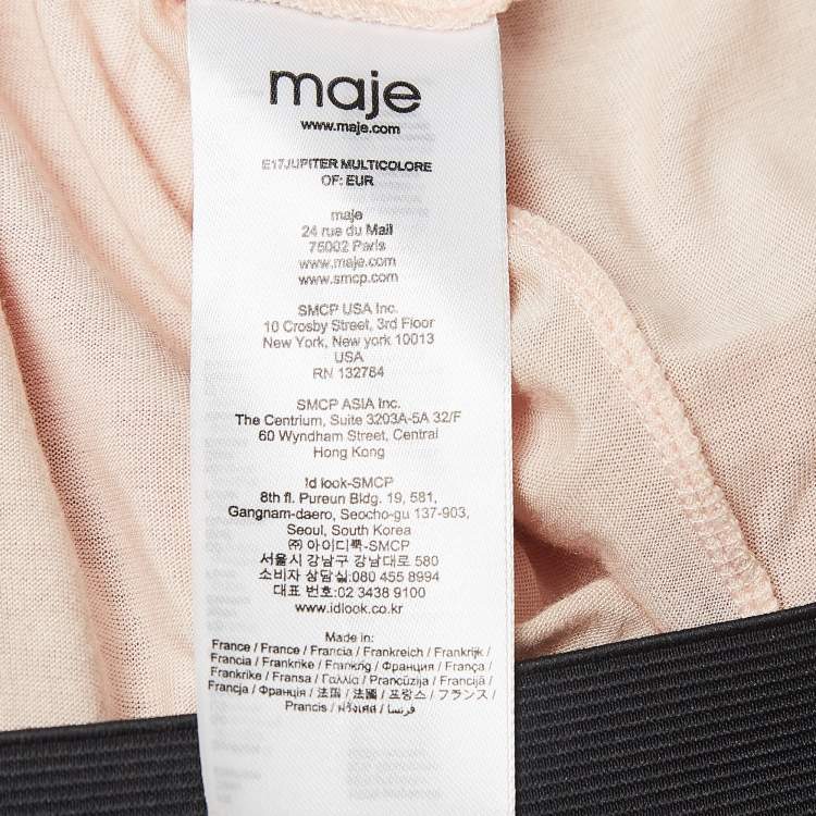Pre Owned Maje Multicolor Lace Paneled Midi Skirt M