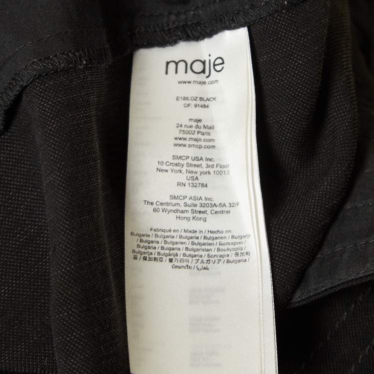 Pre Owned Maje Black Linen Blend Skort L