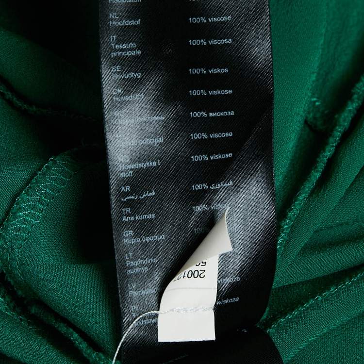 Pre Owned Maje Green Crepe Asymmetric Flared Short Dress S