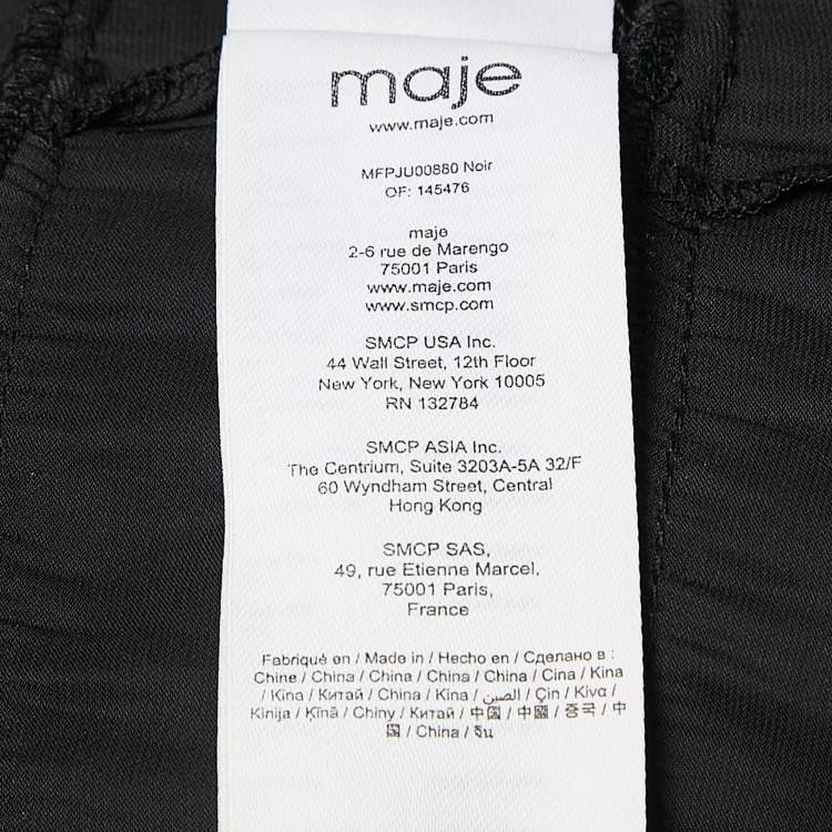 Pre Owned Maje Black Crepe Ruffled Mini Skirt L