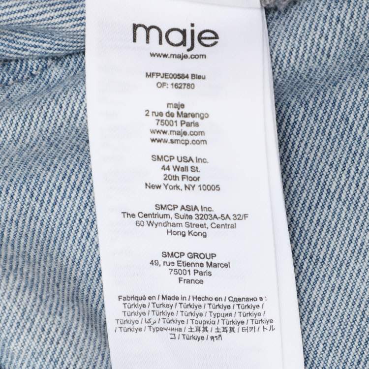 Pre Owned Maje Blue Denim Jeans S