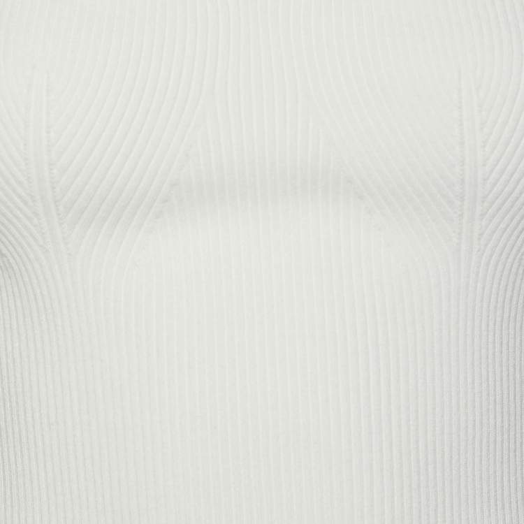 Pre Owned Maje White Rib Knit Top S