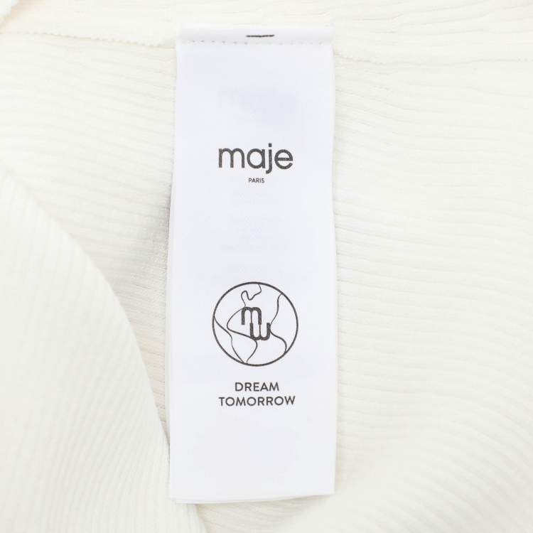 Pre Owned Maje White Rib Knit Top S