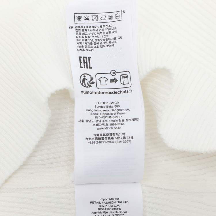 Pre Owned Maje White Rib Knit Top S