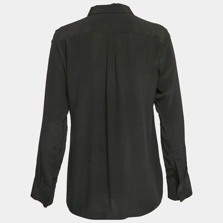 Pre Owned Maje Black Crepe Button Front Shirt M