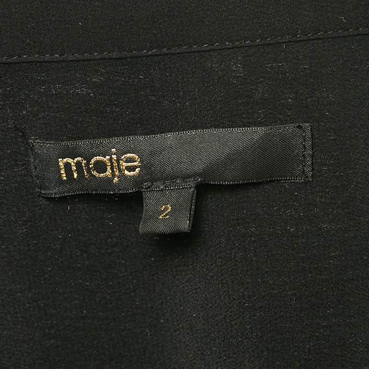 Pre Owned Maje Black Crepe Button Front Shirt M