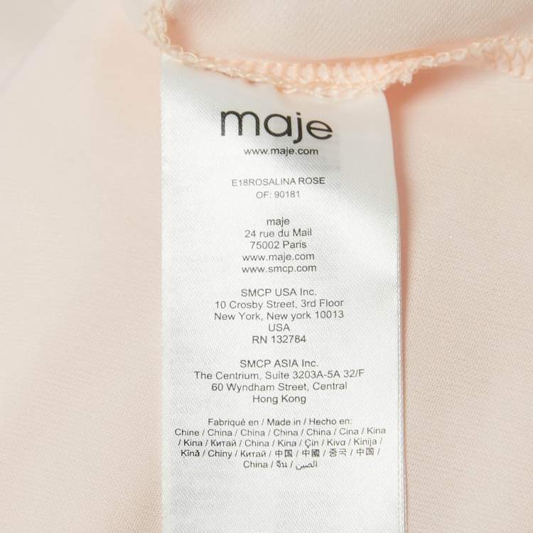 Pre Owned Maje Pink Peach Rosalina Lace Shoulder Strap Mini Dress S