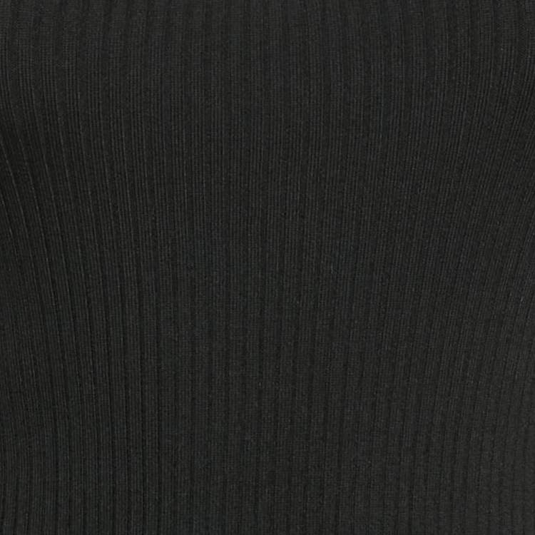 Pre Owned Maje Black Rib Knit Flared Mini Dress XS