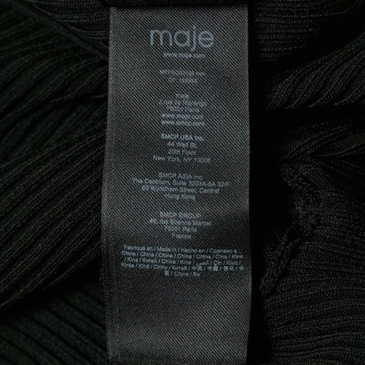 Pre Owned Maje Black Rib Knit Crop Cardigan XS