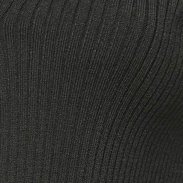 Pre Owned Maje Black Rib Knit Crop Cardigan XS